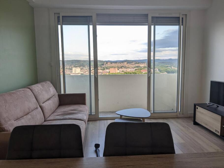 Appartment - Vue Imprenable Sur La Cite Medievale - Parking Gratuit - Climatise Carcasona Exterior foto